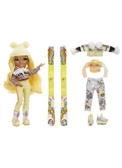 RAINBOW HIGH Winter Break Sunny Madison Yellow Fashion Doll And Playset With 2 Designer Outfits Pair Of Skis & Accessories  - Image 3