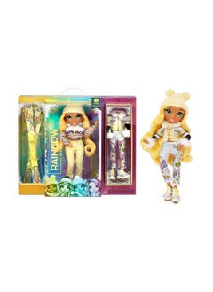 RAINBOW HIGH Winter Break Sunny Madison Yellow Fashion Doll And Playset With 2 Designer Outfits Pair Of Skis & Accessories  - Image 2