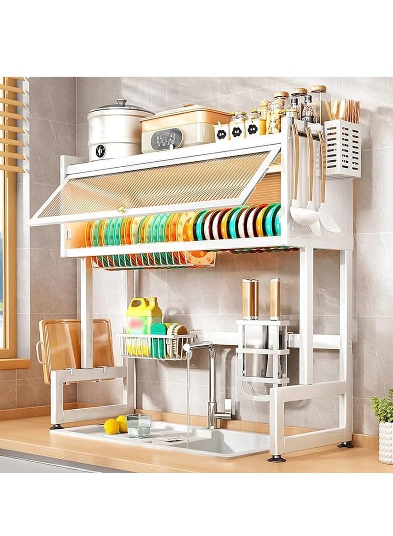 DubaiGallery Kitchen sink storage rack Dish drain rack Multi functional counter top Dish sink Dish storage cupboard above sink - Image 2