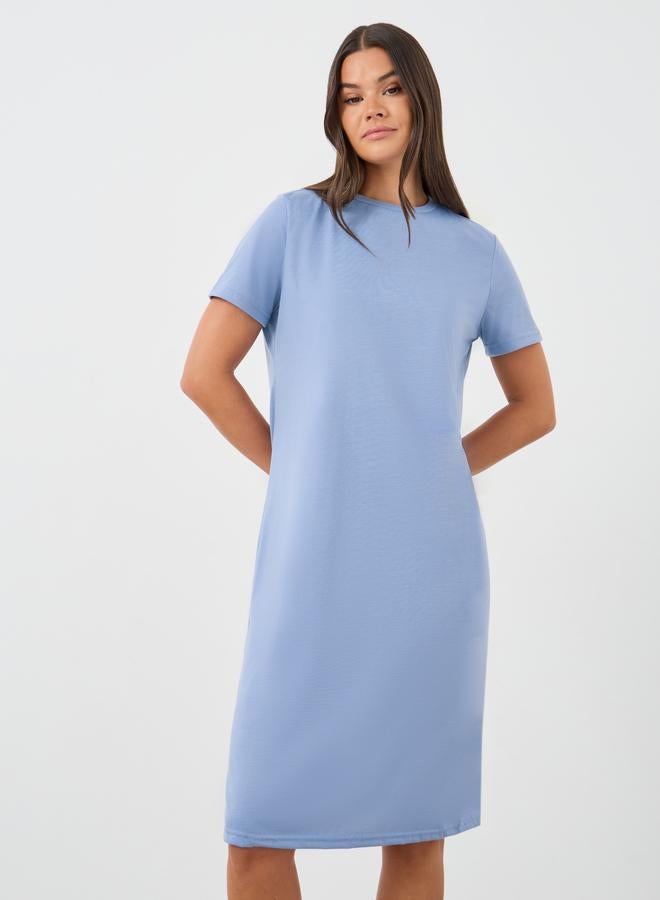 Styli Solid Short Sleeve Sleep T-Shirt Dress - Image 2
