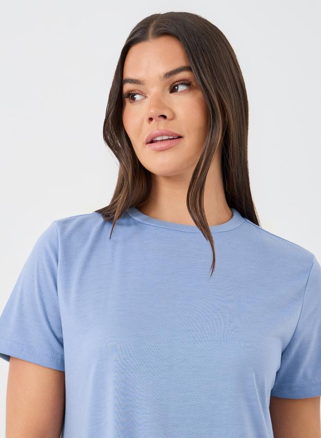 Styli Solid Short Sleeve Sleep T-Shirt Dress - Image 3