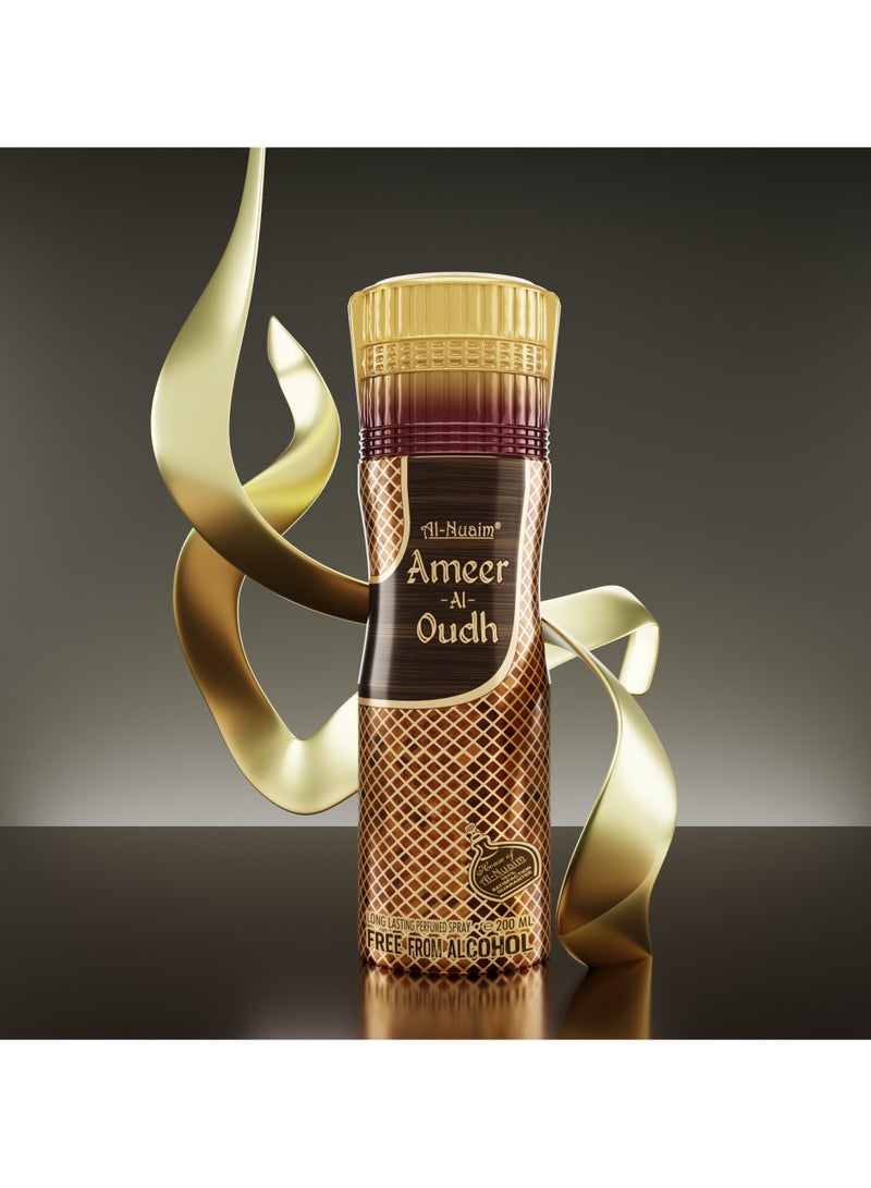Al Nuaim Al-Nuaim Ameer Al Oudh Alcohol Free Deodorant for Men & Women - 200ml | Long Lasting Body Spray - Image 4