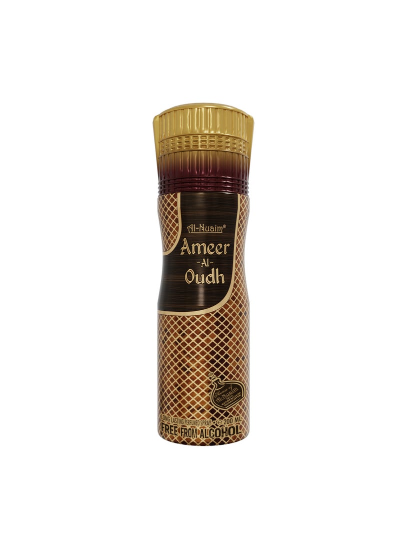 Al Nuaim Al-Nuaim Ameer Al Oudh Alcohol Free Deodorant for Men & Women - 200ml | Long Lasting Body Spray - Image 1