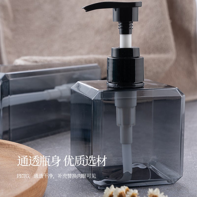 Press Shampoo Shower Gel Hand Sanitizer Empty Bottle Large Capacity Angular Bottle Lotion Bottle - Image 4