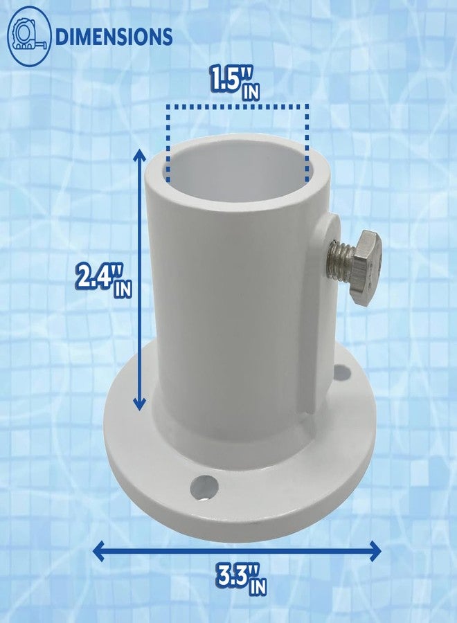 Poolzilla 4-Pack Deck Anchor Flange in White, Diameter of 1 1/2", Made of High Grade Cast Aluminum - Image 2