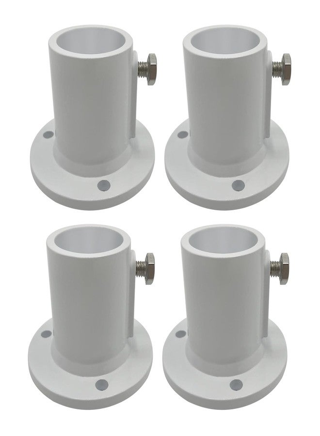 Poolzilla 4-Pack Deck Anchor Flange in White, Diameter of 1 1/2", Made of High Grade Cast Aluminum - Image 1