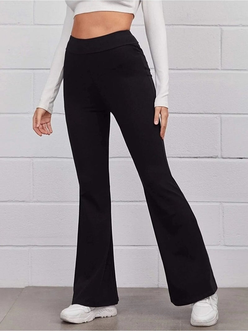 Swana Black High Waist Steel Knitted Spanish Leg Slimming Leggings - Image 4