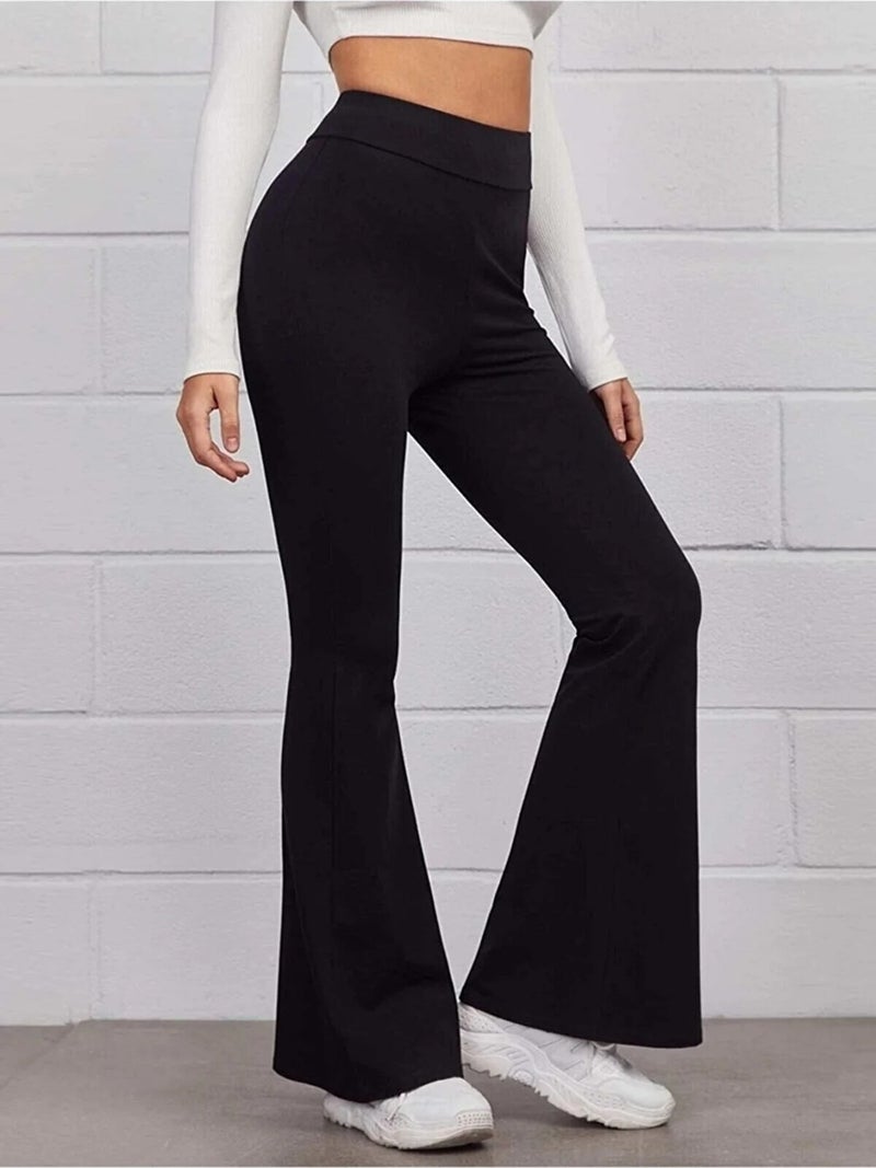 Swana Black High Waist Steel Knitted Spanish Leg Slimming Leggings - Image 2