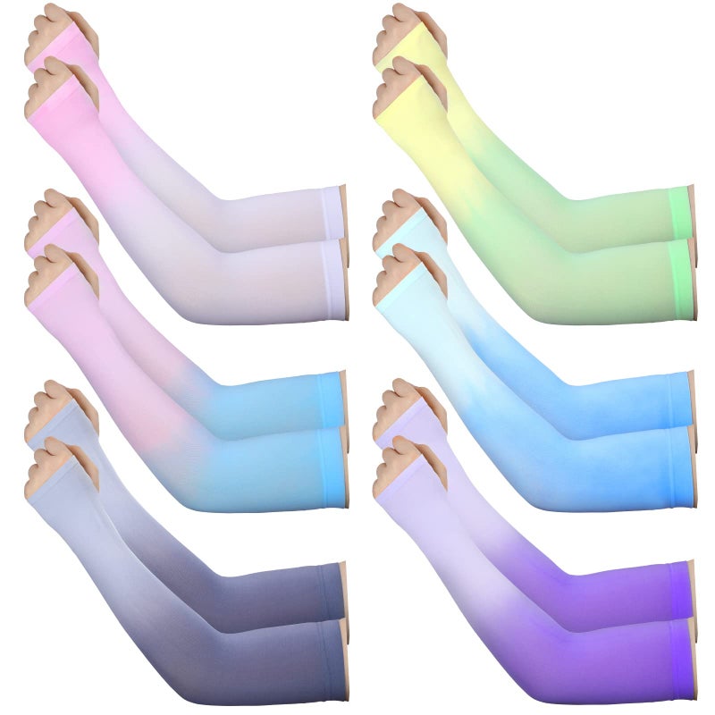 JenPen 6 Pairs UV Sun Protection Arm Sleeves to Cover Arms for Women Compression Sleeves for Men Elegant ColorM