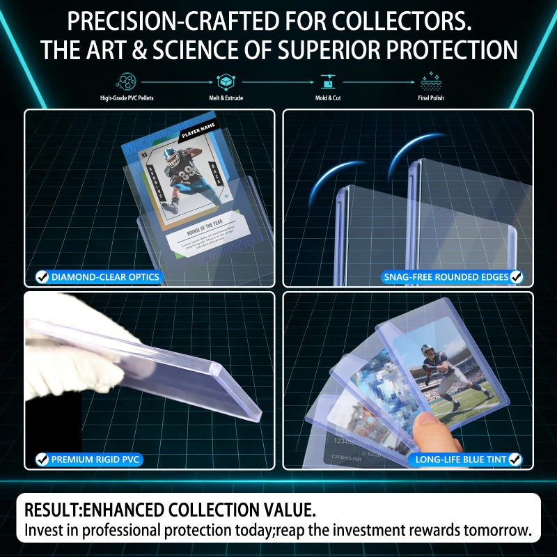 DEDC Toploaders and Soft Penny Sleeves Bundle, Rigid Hard Card Sleeves Protectors Compatible with Standard TCG/CCG Gaming Cards, Baseball Sports Cards & Photocards, Archival Safe, Enhanced Clarity - Image 3