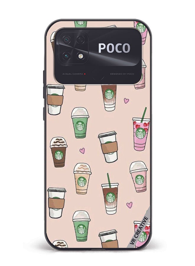 VR CREATIVE Protective Case Cover For Xiaomi Poco C40 Starbucks 2 Design Multicolour - Image 1