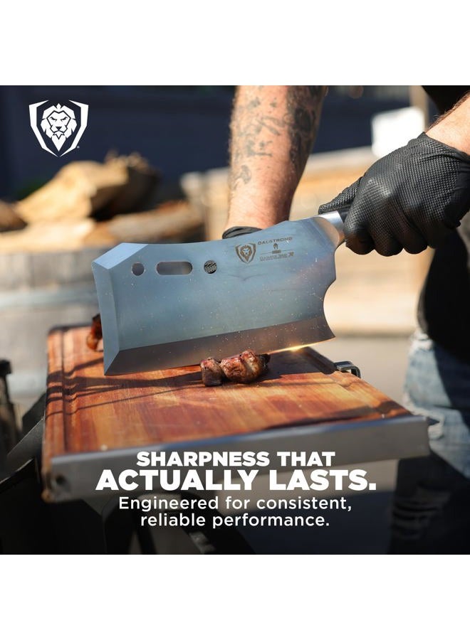 Dalstrong Gladiator Series R - Obliterator Meat Cleaver - 9" - with Stand and Sheath - Massive Heavy Duty - 7CR17MOV High Carbon Steel - 3lbs - 6mm Thick - Image 2