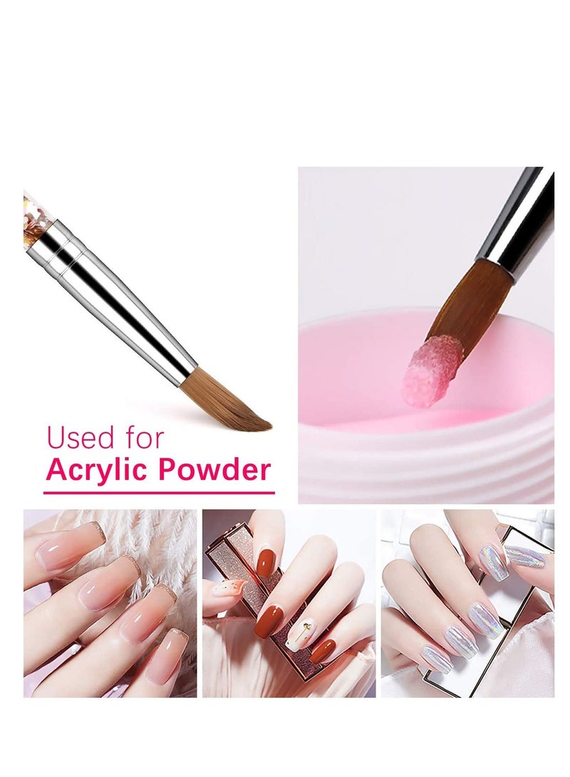 Y&D Acrylic Nail Brush 1PCS Pure Sable Hair Round Oval Professional Art Painting With Special Liquid Glitter Handle for Manicure Pedicure Application SIZE 8 - Image 5