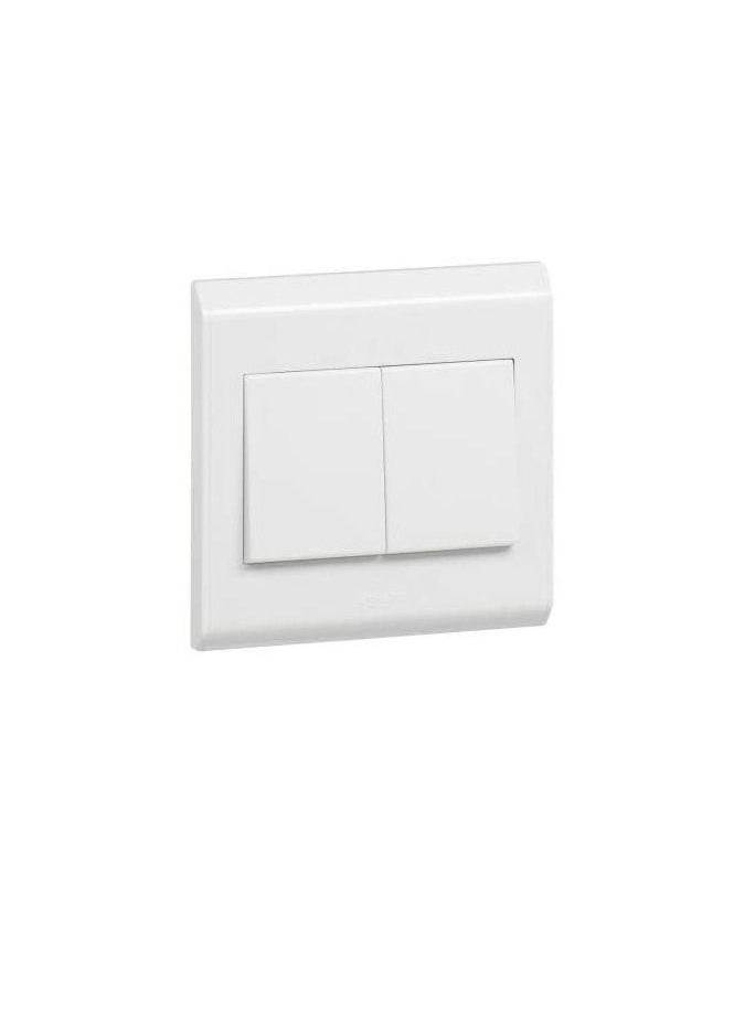 Legrand - Legrand Belanko White - Single Pole Switch - 2 Gang 1 Way - 10A 250V - 617002 - Image 1