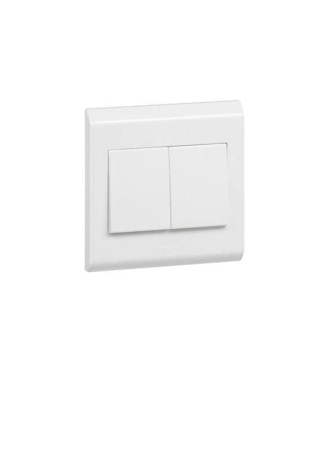 Legrand - Legrand Belanko White - Single Pole Switch - 2 Gang 1 Way - 10A 250V - 617002 - Image 1