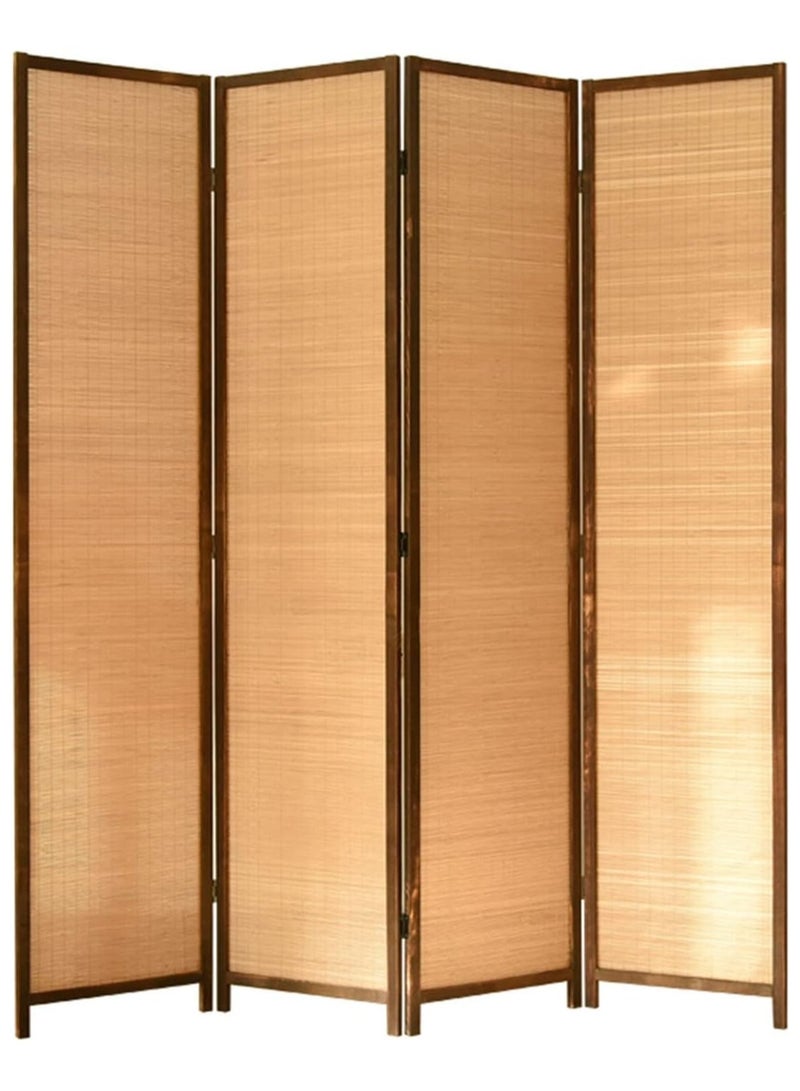 LINGWEI Room Devider Partition 4-Panel Folding Room Divider Screen – Bamboo Design, Freestanding Privacy Partition - Image 2