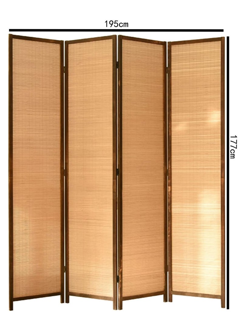 LINGWEI Room Devider Partition 4-Panel Folding Room Divider Screen – Bamboo Design, Freestanding Privacy Partition - Image 3