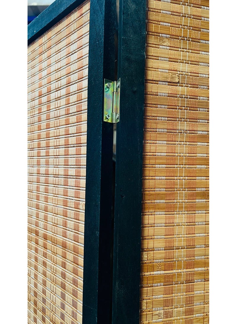 LINGWEI Room Devider Partition 4-Panel Folding Room Divider Screen – Bamboo Design, Freestanding Privacy Partition - Image 5