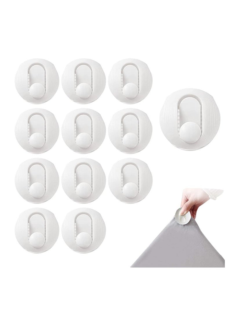 KASTWAVE Quilt Cover Clip, Comforter Duvet Fasteners, High Elasticity Non-Slip Needle-free Comforter Fixing Holder (White - 12 Pcs) - Image 1
