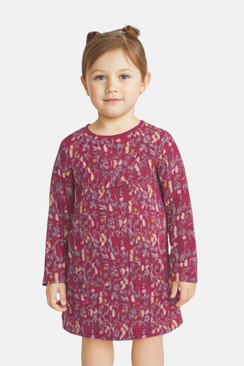 Sinsay فستان طويل الأكمام مزخرف بالأزهار للبنات، متعدد الألوان - Image 1