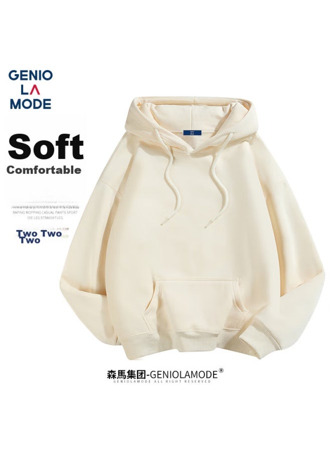 Geniolamode Men's Hoodie, Korean Style Simple Fashion Hooded Long-sleeve Sweatshirt, Classic Solid Color Casual Versatile Men's Top - Image 4