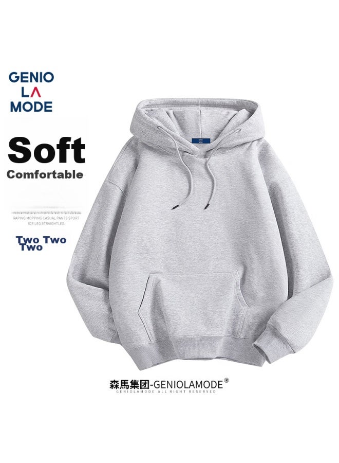 Geniolamode Men's Hoodie, Korean Style Simple Fashion Hooded Long-sleeve Sweatshirt, Classic Solid Color Casual Versatile Men's Top - Image 3