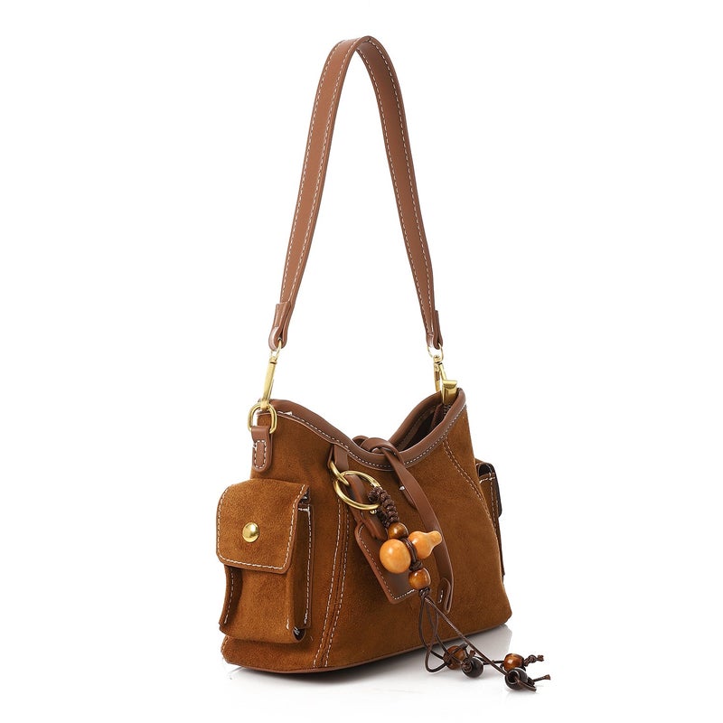 Mr.joe Vintage Retro Handbag with Adjustable Strap Camel - Image 2