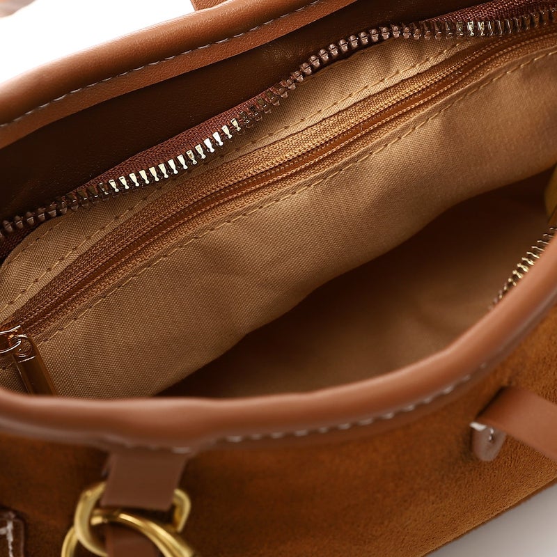 Mr.joe Vintage Retro Handbag with Adjustable Strap Camel - Image 5