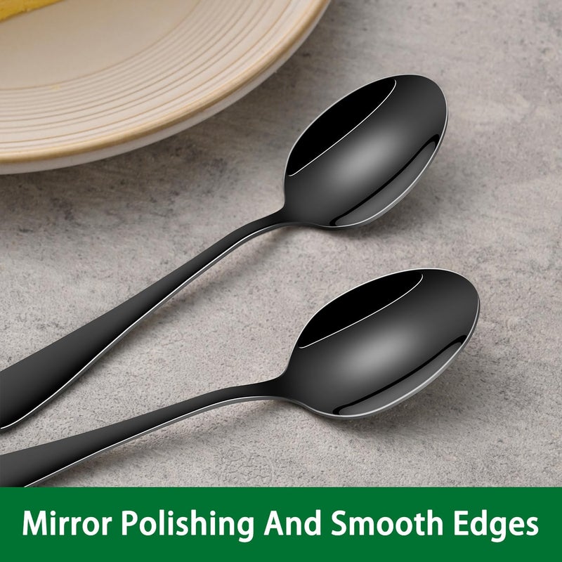 DEHOV 5.5 Inch Black Small Teaspoons,Set Of 8 Stainless Steel Coffee Spoons,Black Mini Spoons For Dessert,Cake,Durable Demitasse Spoon - Image 4