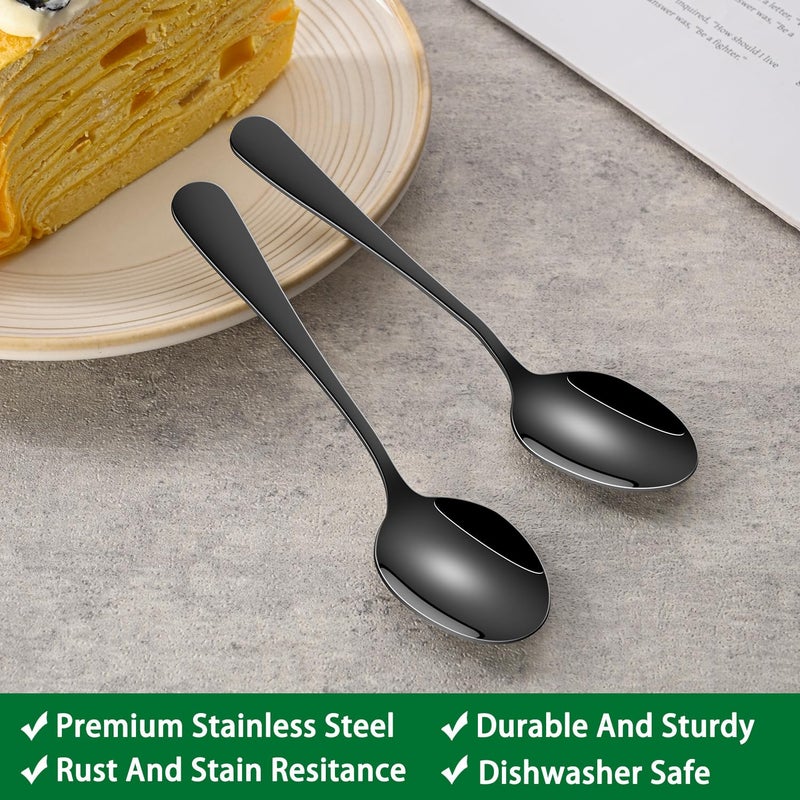 DEHOV 5.5 Inch Black Small Teaspoons,Set Of 8 Stainless Steel Coffee Spoons,Black Mini Spoons For Dessert,Cake,Durable Demitasse Spoon - Image 3