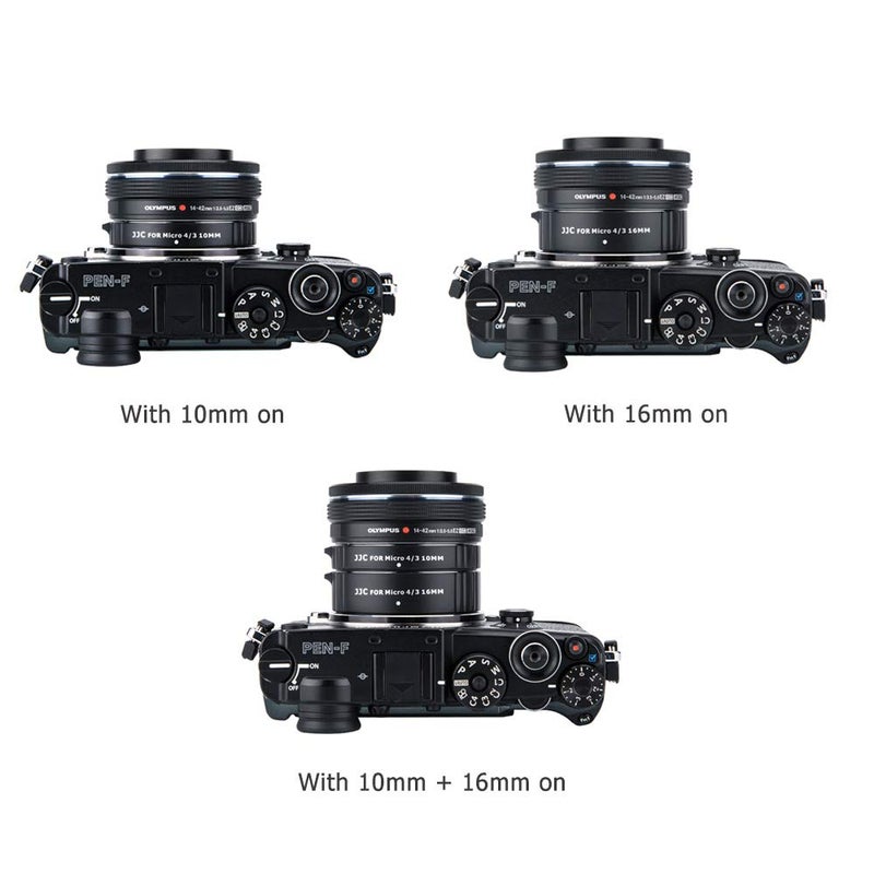 JJC Micro 4/3 Auto Focus Macro Extension Tube Set for Olympus OM-1 II OM-5 OM-D E-M1 III E-M5 E-M10 III E-M1X Pen E-PL10 PL9, Panasonic Lumix G9 G7 G85 G95 GX85 GX9 GX8 GX7 GH7 GH6 GH5 GH5S GH4 & More - Image 4
