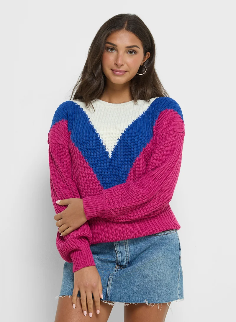 Ginger Colorblock Detail Sweater