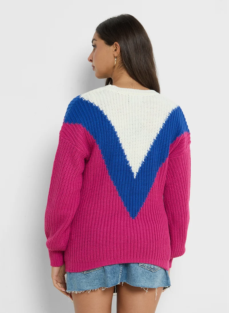Ginger Colorblock Detail Sweater