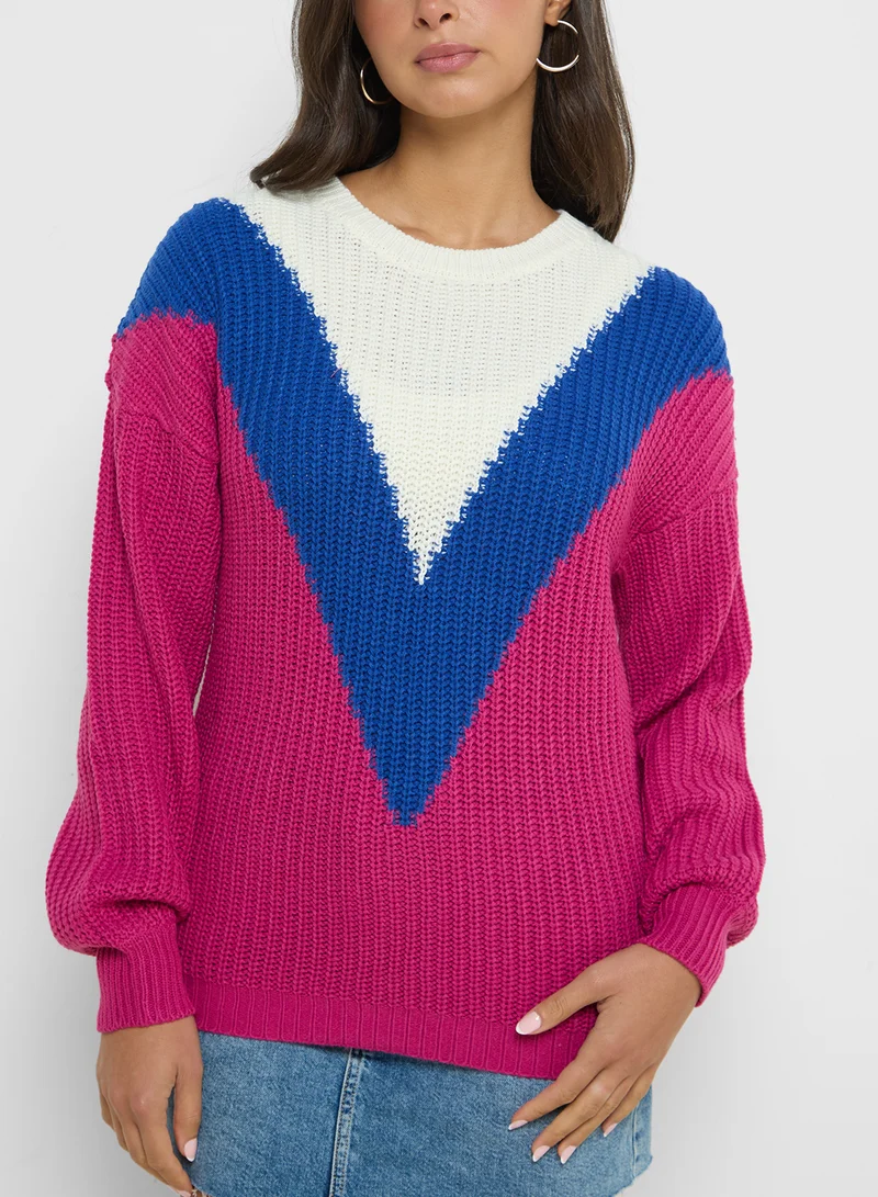 Ginger Colorblock Detail Sweater