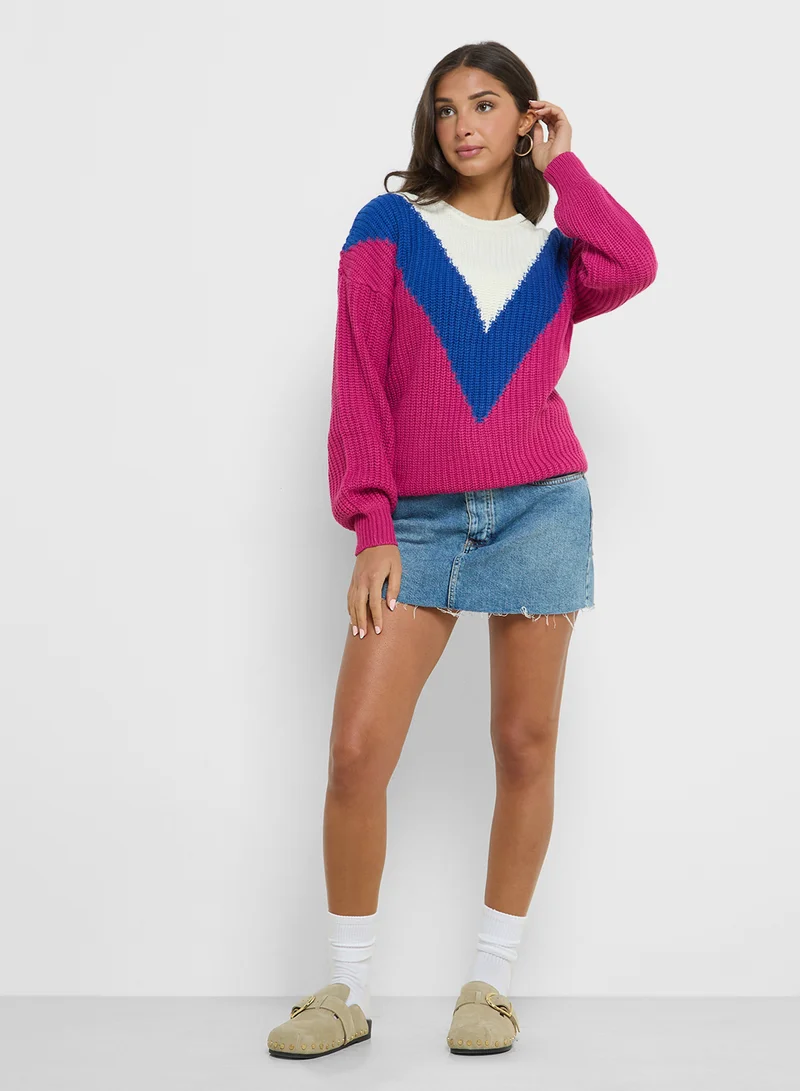 Ginger Colorblock Detail Sweater