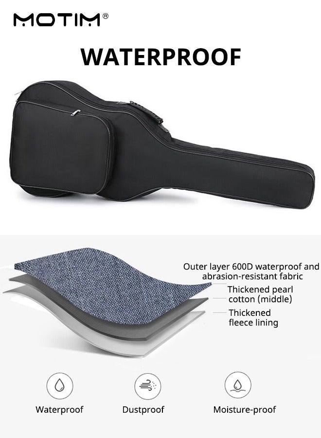 Motim 36 Inch Acoustic Guitar Bag, Thick Padding Waterproof Shockproof Guitar Case Gig Bag (36 Inch Dual Adjustable Shoulder Strap with Padded Lining) - Image 3