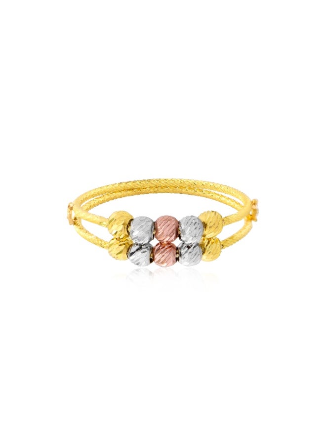 BAFLEH JEWELLERY Celebrate Color in Gold Ball Ring in 3-Tone 22kt Design  - Image 1
