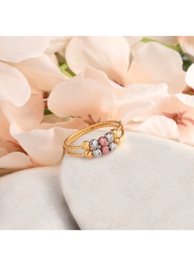 BAFLEH JEWELLERY Celebrate Color in Gold Ball Ring in 3-Tone 22kt Design  - Image 2