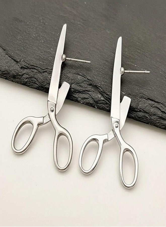 Frodete Vintage Gothic Earrings Scissor Stud Earrings for Women Unique Fun Earrings Holiday Party Novelty Earrings Crazy Weird Halloween Day Gift Earrings - Image 5