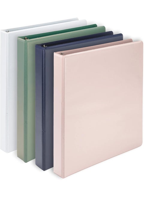 Samsill PlantBased 1 Inch Durable DRing Made in USA View Binder EcoFriendly USDA Certified Biobased 4 Pack Boho Assortment