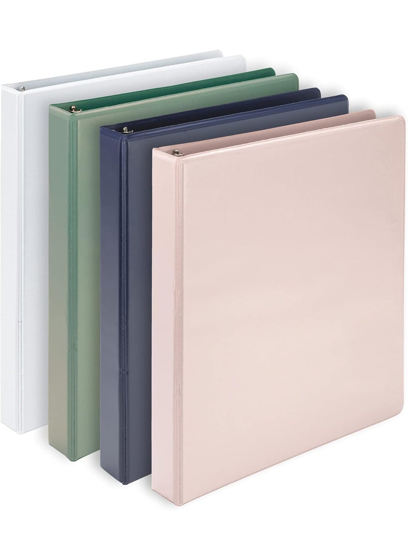 Samsill Samsill PlantBased 1 Inch Durable DRing Made in USA View Binder EcoFriendly USDA Certified Biobased 4 Pack Boho Assortment  - Image 1
