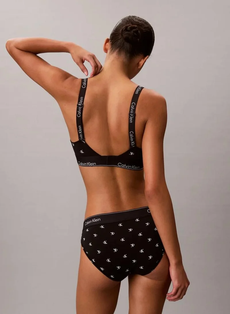 Calvin Klein DIAMOND LOGO+BLACK Lightly Lined Bralette - Icon Cotton Modal for Women | Best Price UAE
