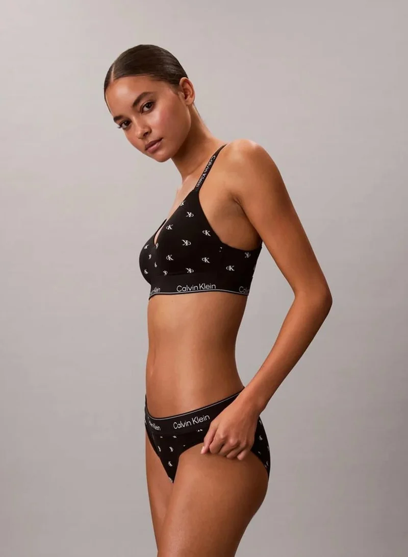 Calvin Klein DIAMOND LOGO+BLACK Lightly Lined Bralette - Icon Cotton Modal for Women | Best Price UAE