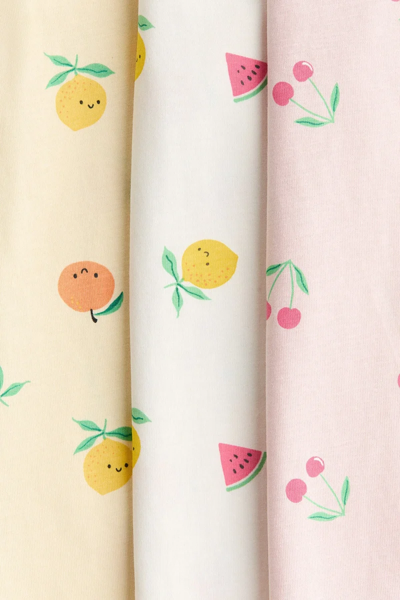 H&M 3-pack short cotton sleepsuits