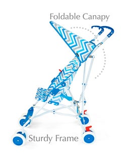 Bumble & Bird Ultra Light Buggy Stroller, Extra Wide Canopy , Shoulder Strap, Easy Fold, Suitable For 6 Month To 3 Years, Max Weight 15Kg, Blue, Baby Boy  - Image 3