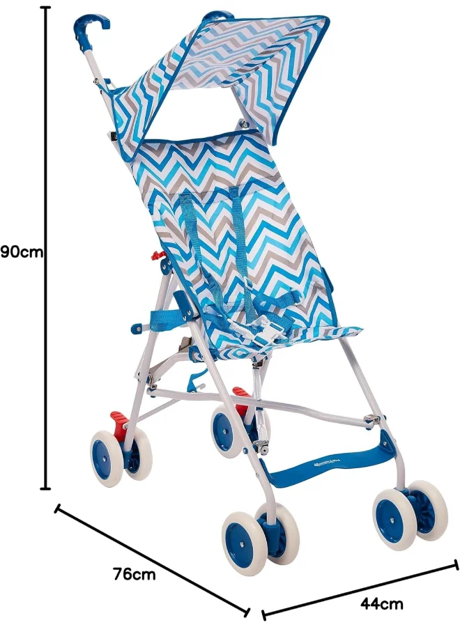 Bumble & Bird Lightweight Travel Stroller, Ultra-Compact Foldable Baby Buggy for Airplane Cabin, with Large Canopy & 5-Point Harness for Toddlers from 6 Months (Blue)