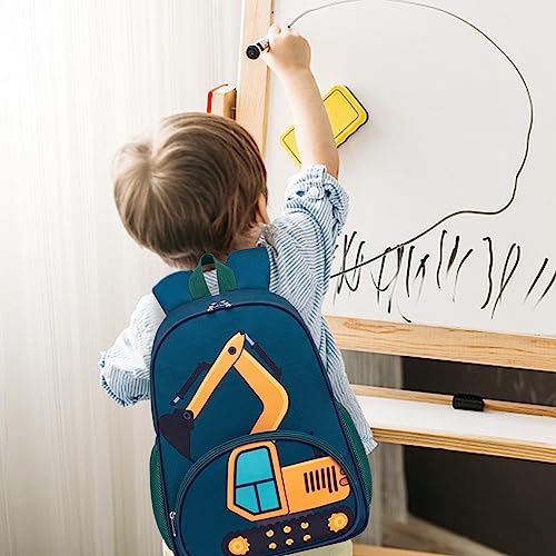 LOIDOU Toddler Backpack Boy for 4-8, Preschool Kindergarten Kids Backpack for School, 15 Inch Toddler Daycare Travel Backpacks with Chest Strap, Excavator Construction Truck Backpacks for Kids - Image 2