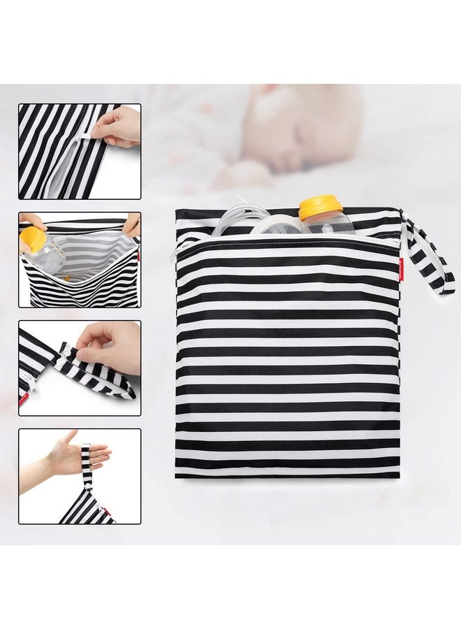 داميرو حقيبة قطع مضخة الثدي Damero، قطعتان من الأكياس المبللة لتخزين قطع مضخة الثدي مع حصيرة مقاومة للماء، شرائط سوداء - Image 2