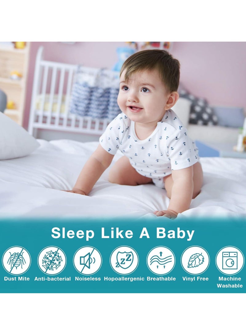 مزاجك واقي مرتبة مقاوم للماء، غطاء مرتبة من نسيج محبوك قابل للتنفس مع جيب عميق قابل للغسل ولا يسبب الحساسية وخالي من الفينيل للحيوانات الأليفة والأطفال البالغين (160 * 200 * 30 سم)) - Image 5