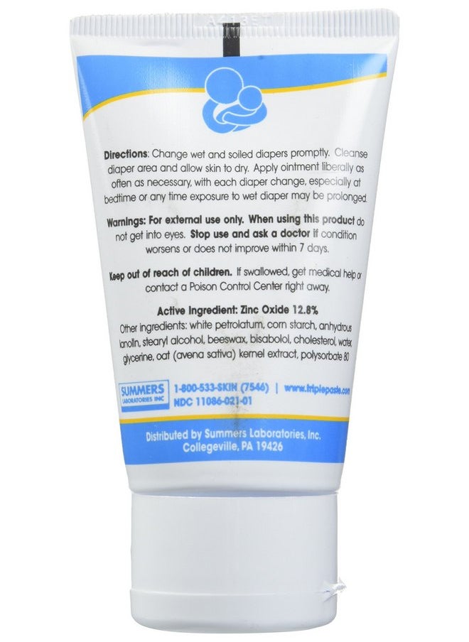 Triple Paste Triple Paste Diaper Rash Cream, Hypoallergenic Medicated Ointment for Babies, 2 oz (Pack of 3)  - Image 2